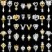 36 Pieces Heart Nail Art Rhinestones Pearl Crystal Nail Charms 3D Dangle Nail Charms Metal Nail Gems 3D Nail Jewelry for Nails DIY Accessories Supplies Jewelry Crafting  Gold  Silver  18 Styles