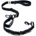 Dog lover car dog leash with dog belt 115-155 cm - adjustable leash with seat belt for dogs - grip pad reflective with jerk dampers - car line black for all dog breeds and cars