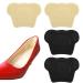 WLLHYF 2 Pairs Heel Grips Self-Adhesive Heel Cushion Pads Cute Bear Cuttable Insole Shoe Liners Inserts Heel Protectors for Too Big Boots to Prevent Skin Rubbing Blister(5mm Apricot+Black)