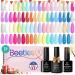 Beetles Pastel Gel Nail Polish Kit 36 Colors Spring Nail Polish Set with Base Gel Glossy & Matte Top Coat for 2023 Spring Summer Nail Design Gift Easter Nail Decorations DIY Home 36-Colorful Candies