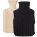 FiNeWaY 2L Hot Water Bottle Body Warmer with Pocket for Pain Relief | Knitted Black | Back, Neck, Shoulder, Leg Arthritis Relief - Buy Online on GoSupps.com