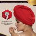 LUXTOGO Fast Dry Hair Towel - 100% Cotton Super Absorbent Hair Turban with Button & Elastic - High-Quality Red Turban Towel for Quick Hair Drying (1 pc) - Buy Online on GoSupps.com