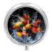 Pill Box Pill Case 3 Compartment Travel Pill Box Splashing Fruit Image Printing Small Pill Box Portable Medicine Pill Case Pill Organizer for Purse & Pocket for Travel Handbag (Round)