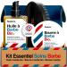 Sapiens Barbershop Men's Beard Care Kit - Organic Beard Oil + Organic Beard Balm + Boar Bristle Brush - Beard Care Essentials Made in France