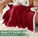 Red Sherpa Christmas Throw Blanket - Cozy Fluffy Reversible Flannel Fleece - 50x60 inches - Perfect for Couch, Sofa, Bed - Warm & Plush - Buy Online on GoSupps.com
