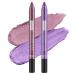 Beliky Girl 2 Pcs Crayon ombres paupi res Pearlescent Silkworm Crayon Lasting Waterproof and Not Blooming Shiny Pearlescent Eye Shadow Pen Set(Fog Purple&Pearly Purple)