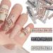 NICENEEDED 36 Strips Diamond Nail Art Chains 3D Crystal Word Nail Charms with Nail Rhinestones Glitter Bling Design Nail Ornaments DIY Design Decorations for Manicure Tips