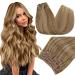 Runature clip in Extensions real hair dark blonde with gold blonde short real hair clip in hair extension remy clip in hair extreme blond hair 80g 25cm 10 inch #10p16 25cm-7PCs #10p16