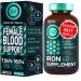 Iron Supplement for Women with Folic Acid - 35 mg Blood Builder Ferrous Sulfate Folic Acid 400 mcg - Iron Pills for Women with Anemia & Pregnancy Support - 60 Gluten-Free Vegan Vitamin Tablets 60 Count (Pack of 1)