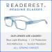 Readerest Blue Light Blocking Reading Glasses - Light Blue 1.50x Magnification Antiglare & UV Protection for Men & Women - Buy Online on GoSupps.com