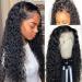 Water Wave 13x4 HD Transparent Lace Front Human Hair Wig 22 Inch Natural Black Color - Brazilian Virgin Hair, Pre Plucked with Baby Hair - 180% Density for Women - Buy Online on GoSupps.com