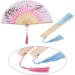 2 Pieces Folding Fans Handheld Fans Bamboo Fans with Tassel Women's Hollowed Bamboo Hand Holding Fans for Wall Decoration Gifts (Pink Peach Blossom and Blue Cherry Pattern) Blue Pink - Buy Online on GoSupps.com