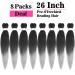 Buy 66cm 8 Bundles EZ Pre-Stretched Braid Hair Extensions - Yaki Kunsthaar for Twist Braids - Black to Silver - 8 Packs - Buy Online on GoSupps.com