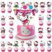 Birthday Party Cake Topper 37Pcs Cartoon Cat-Themed Birthday Party Supplies Cartoon Theme Cupcake Decorations for Kids
