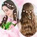 12 Multicolored Flower Hair Clips - Trendy Non-Slip for Weddings Valentine's Day & Beach Vacations - Buy Online on GoSupps.com