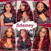 Sdamey 99j Burgundy Lace Front Human Hair Wig 26 Inch Body Wave HD Transparent Pre Plucked 180% Density Brazilian Virgin Red Wig for Black Women - Buy Online on GoSupps.com