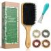 Natural Boar Bristle Hair Brush Set - 6 Pieces for All Hair Types, Detangling and Shine Enhancing - Buy Online on GoSupps.com