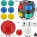 Boule Set 10 Pcs | Colorful Plastic Boules with Storage Holder | 8 Balls 7cm & 2 Balls 3cm | International Shipping Available - Buy Online on GoSupps.com
