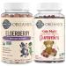 Garden of Life Organics Kids Immune Bundle Elderberry Immune Support Gummies (120 Count) + Certified Organic Kids Multivitamin Gummies Non-GMO Gluten Free Cherry (120 Count) Elderberry Gummies + Kids Gummy Vitamins