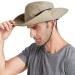 Men's UPF50+ Wide Brim Sun Hat | Waterproof Boonie Fishing Cap in Khaki - Buy Online on GoSupps.com