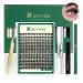 DIY Lash Extension Kit KEYYOU 144pcs Lash Clusters Eyelash Extension Kit with Mascara Brush Bond and Seal Lash Glue Remover Lash Applicators Lash Brush Clean Pad for DIY Lash Extensions (Y01 Kit) DIY Lash Kit-Y01