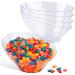 Clear Plastic Serving Bowls (Set of 4) Medium Disposable Candy Dishes, Buffet Containers for Chips, Popcorn, Snacks, Mints, Salad Bar, Snack Bowl, Parties, Office Desk, Bridal Shower, Party Supplies Medium (20 Oz)