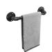 Industrial Pipe Towel Bar Rustic Iron Decor Bathroom Hardware Towel Bar Accessory Heavy Duty Wall Mounted Bath Towel Rack Holder Black (18 Inch) (Black 12 Inch)