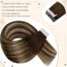 Buy Hetto Balayage Real Hair Tape-In Extensions #4/27/4 | 35cm Chocolate Brown to Caramel Blonde | Remy Hair 50g - Buy Online on GoSupps.com