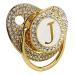 Bling Pacifier for Newborns - Soft & Safe Curved Baby Pacifier with Letter J | International Shipping Available - Buy Online on GoSupps.com