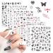 NICENEEDED 6 Sheets Black Punk Style Nail Art Stickers Snake Skull Gothic design Decals Nail Supplies Black Mixed Pattern Nail Art Decorations for DIY Acrylic Nails