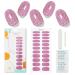 JMEOWIO Nail Foil Glitter Pink Gel Nail Foils Self-adhesive Nail Sticker Decoration Nail Design Accessories Glitter Pink