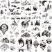 Tazimi 35 Sheets Black Mountain Temporary Tattoos For Men Women  Waterproof Forest Sun Star Moon Space Tattoos for Adult Women Face Body Art