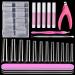 Coffin Nail Tips, MORGLES 240PCS Extra Long Nail Tips Clear Acrylic Nail Tips Ballerina Coffin False Nail Tip Half Cover Fake Nail Tips with Glues Nail Clipper Files for Nail Salon Home,12 Sizes 240PCS Ballerina