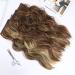 20 Halos Hair Extension | Invisible Wire Hair Extensions | Deep Almond Brown & Wheat Germ Blonde | Synthetic Wavy Hair Pieces for Women - Buy Online on GoSupps.com
