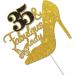 Tenhaisi Black Golden Glitter 35 & Fabulous Lady Cake Topper Happy 35th Birthday Party Decoration for Women - Talk 35 to Me - Cheers to 35 Years Wedding Anniversary Party Supplies - Buy Online on GoSupps.com