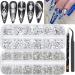 2920Pcs Crystal White Nail Rhinestones Round Crystal Clear Flatback Rhinestones Multi Shape Nail Gemstones Nail Glass Crystals Diamonds Jewelry for Nail Design Nail Rhinestones for Acrylic Nails kit