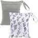 SANNIX 2Pcs Wet Dry Bags for Baby Cloth Diapers Washable Cactus Travel Beach Pool Yoga Gym Bag with Two Zippered Pockets for Toiletries Swimsuits Wet Clothes
