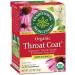 Traditional Medicinals Organic Throat Coat Lemon Echinacea Seasonal Tea 16 Tea Bags (Pack of 1) Coat 16 Count (Pack of 1)
