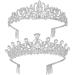 2 Pack Silver Crystal Tiara Crown Jewelry Set for Women & Girls - Elegant Rhinestone Diadem Headpiece for Princess Birthday, Wedding, Prom & Pageant Gift - Buy Online on GoSupps.com