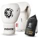 Fightr per boxing gloves made of real leather |Men and women |For boxes MMA Muay Thai Kickboxing & martial arts 10 12 14 16 oz |including carrying bag 12 oz off white