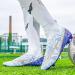 Biayvisas High Ankle TF FG Football Boots White Blue - Unisex Turf Soccer Cleats - Buy Online on GoSupps.com