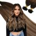 UGEAT FLAT BONDING Extensions 100% Remy Brazilian Real Hair Bonding 1g 50 Stuck/Package Keratin Hair Extension Glue Tips 16 inches (dark brown to medium brown and light gold brown #2/6/12) 16 inch 3.Flat Tip #2/6/12