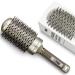 H&S Round Hair Brush - 85mm (3.3") - Natural Boar Bristle Hairbrush for Blow Drying and Quiff Styling - Small Circlular Roll Brush for Women and Men - Gold