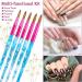 5 Pieces Kolinsky Acrylic Nail Brush Set - Size 6 8 10 12 14 - Pink, Blue, and White - Manicure Tool for Acrylic Application and Nail Art - Buy Online on GoSupps.com