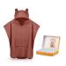 Fuchs Panda bathing poncho children extra warm soft and cozy (100% bamboo) |Badeponcho Baby & Children Badeponcho |Towel Poncho children with great gift packaging (purple-red)
