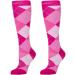 Compression Socks 30-40 mmHg (1 Pair) Best High Performance Athletic Running Socks Men & Women compressionz Argyle Pink L
