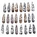 Beaupretty hair clip pack 24Pcs snap hair clips leopard animal print no slip metal geometric snap hair clip bb hairpins side clip hair accessories for women girl hair styling