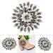 Crystal Glass Rhinestones Decoration Crystal Rhinestones Chain Crystal Flower Buttons Brooches for Clothes Shoe Bag(Gray Silver Base) - Buy Online on GoSupps.com