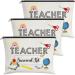 3 pieces Teacher Survival kit makeup bags cosmetic bag teachers delivery for classroom personalized cosmetics suitcase teacher recognition gifts for women white teacher style