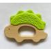 Dinosaur Baby Teether Ring | Non-Toxic Food Grade Silicone & Beech Wood | Easy Grip & Teething Pain Relief | 3+ Months (Tea Shoot Green) - Buy Online on GoSupps.com